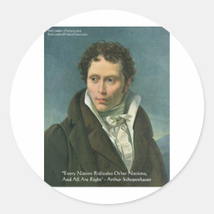 Sticker Rond Arthur Schopenhauer "Nations Ridicule" Don de devi