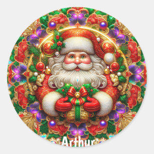 Sticker Rond ARTHUR ~ SHINY PÈRE NOËL Christmas ~