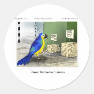 Sticker Rond Articles de salle de bain Parrot T-shirts Mugs Car