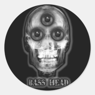 Sticker Rond Artiste BASS HEAD Dubstep