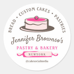 Sticker Rond Artiste de gâteau de pâtisserie boulangerie Cupcak