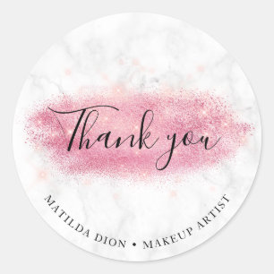 Sticker Rond Artiste de maquillage en marbre parties scintillan