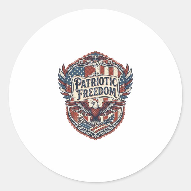 Sticker Rond Artiste de patchwork patriotique (Devant)