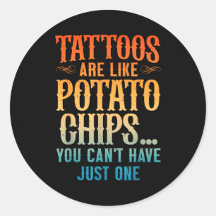 Sticker Rond Artiste de tatouage cool Art pour hommes femmes Ta
