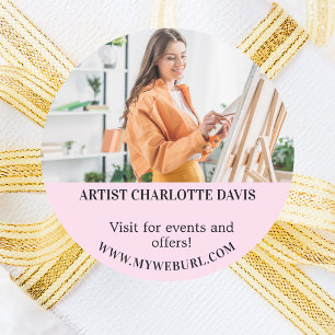 Sticker Rond Artiste designer photo QR code entreprise