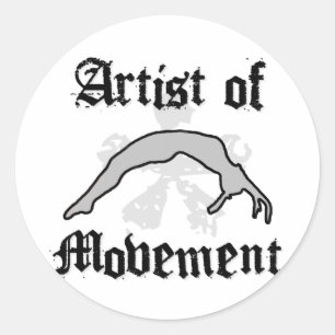 Sticker Rond Artiste du mouvement dégringolant