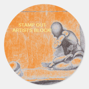 Sticker Rond Artistes et créateurs redoutent le bloc de l'artis