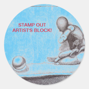 Sticker Rond Artistes et créateurs redoutent le bloc de l'artis