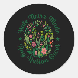 Sticker Rond Artistic Floral Démocrate Président Libéral Anti T