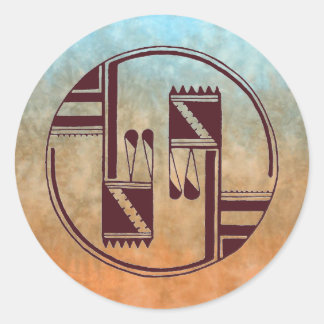 Sticker Rond Arts anciens Amérindiens