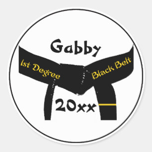 Sticker Rond Arts martiaux 1er degré Ceinture noire