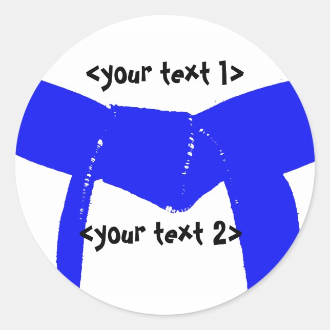 Sticker Rond Arts martiaux Ceinture bleu clair (Devant)