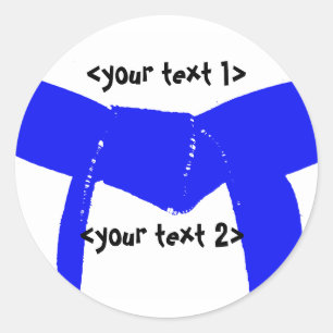 Sticker Rond Arts martiaux Ceinture bleu clair