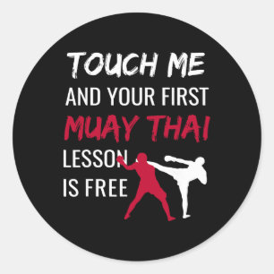 Sticker Rond Arts martiaux comiques de Muay Thai Comt Sports au
