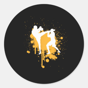 Sticker Rond Arts martiaux de kickboxing Boxe Mma combat de Spa