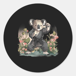 Sticker Rond Arts martiaux de koala de karaté MMA Taekwondo