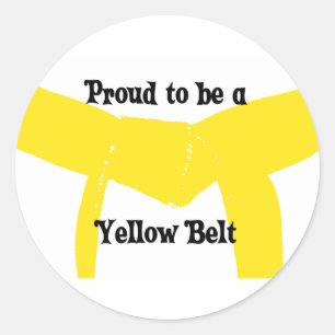 Sticker Rond Arts martiaux Fier d'être une ceinture jaune