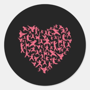 Sticker Rond Arts martiaux filles Karate Heart