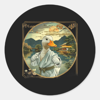 Sticker Rond Arts Martiaux Karaté Canard Coucher de soleil Jard