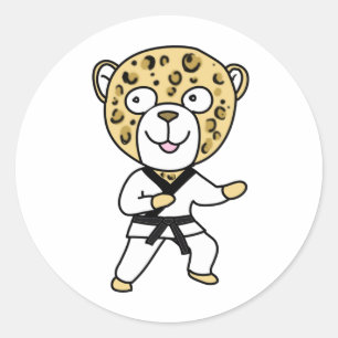 Sticker Rond Arts martiaux Leopard