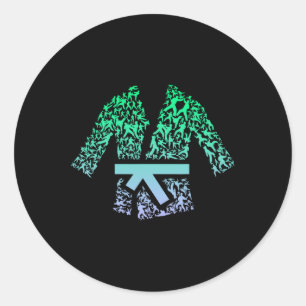 Sticker Rond Arts Martiaux Pour Karate Fighter Gi Karate Unifor