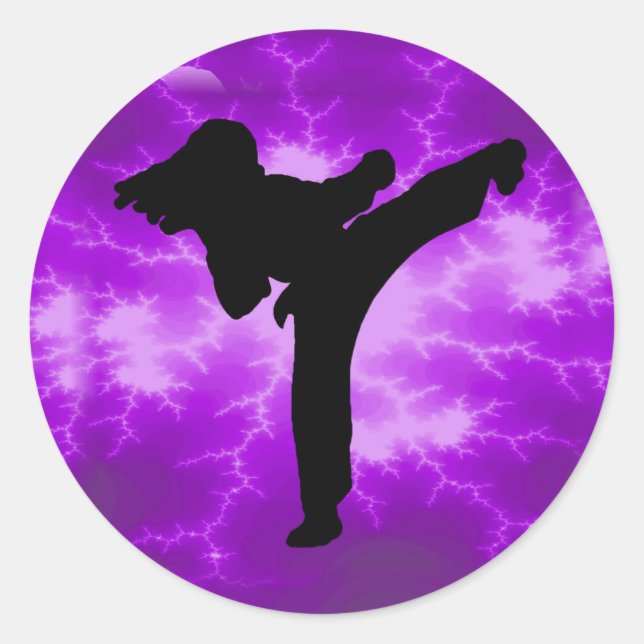 Sticker Rond Arts martiaux Purple Lightning Girl (Devant)