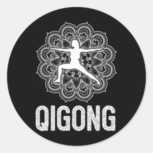 Sticker Rond Arts martiaux Tai Chi Yoga Méditation Qigong Yin Y