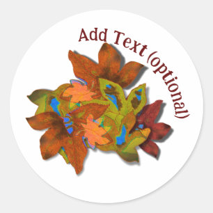 Sticker Rond Artsy Creative Fall Leaves