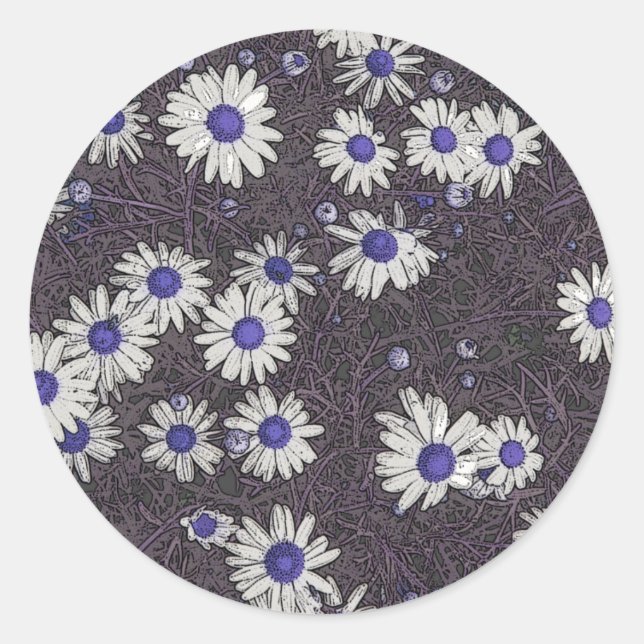 Sticker Rond Artsy Daisies (Devant)