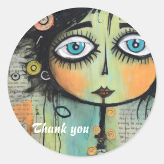 Sticker Rond Artsy Ladies 8