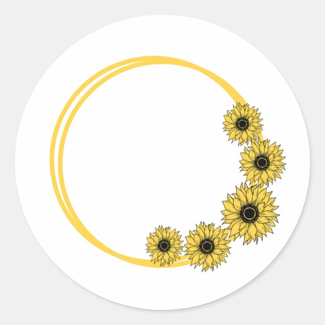 Sticker Rond Artwork de Tournesol Cercle (Devant)