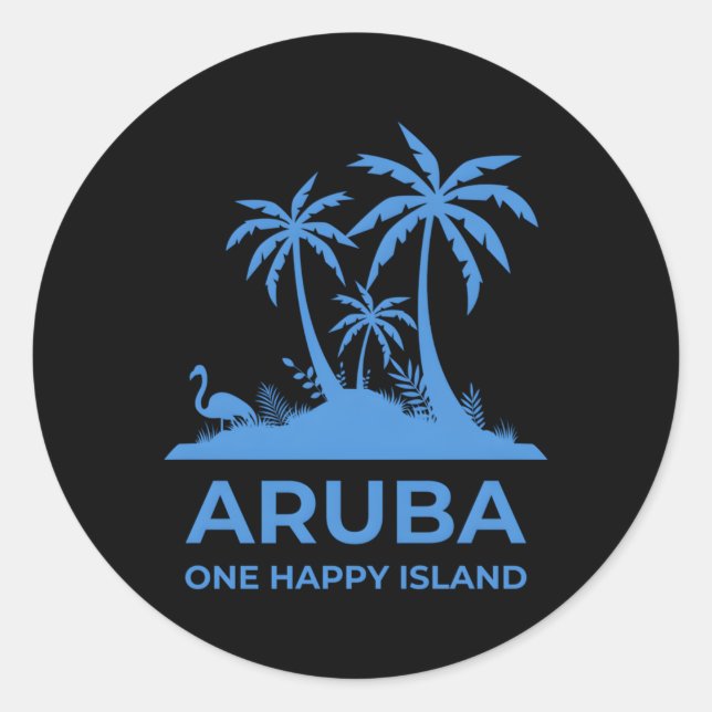 Sticker Rond Aruba One Happy Island (Devant)