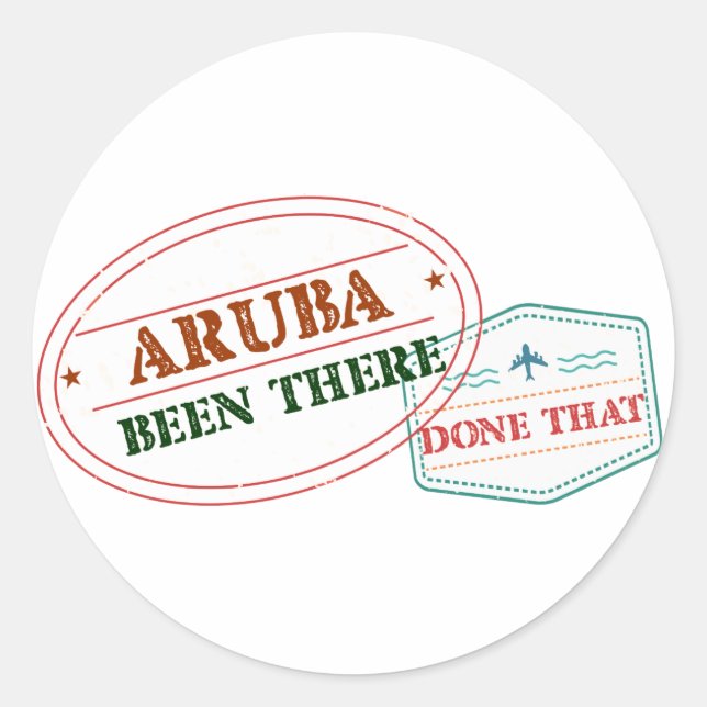 Sticker Rond Aruba Y A Fait Cela (Devant)