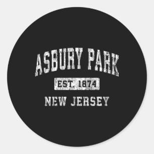 Sticker Rond Asbury Park New Jersey Nj Établissement Sports