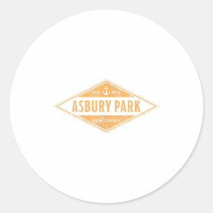 Sticker Rond Asbury Park New Jersey Nj Souvenir Vacances Vintag