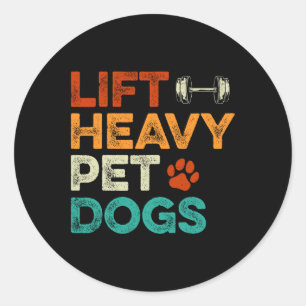 Sticker Rond Ascenseur Chiens De Animaux Lourds Gym Entraînemen