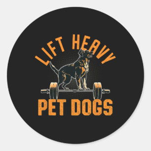 Sticker Rond Ascenseur Chiens de compagnie lourds Gym Amoureux 