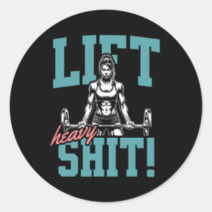 Sticker Rond Ascenseur Lourd 2 Drôle Gym entraînement Tee Power