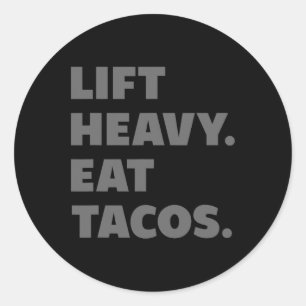 Sticker Rond Ascenseur Lourd Manger Tacos Gym Entraînement Poid