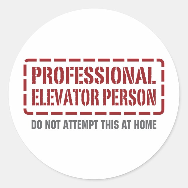 Sticker Rond Ascenseur professionnel (Devant)