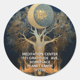 Sticker Rond Ascension au Clair de Lune Conception de l'Arbre