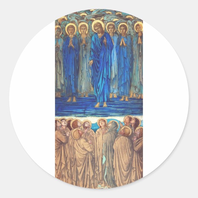 Sticker Rond Ascension du Christ par Edward Burne-Jones (Devant)
