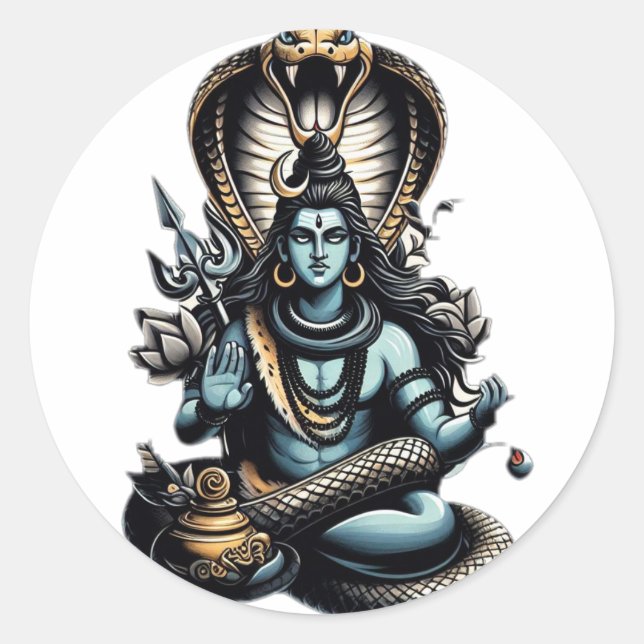 Sticker Rond Ascension du Seigneur Serpent" (Devant)
