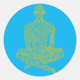 Sticker Rond Ascétique (bébé avec jaune)