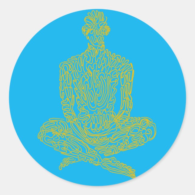 Sticker Rond Ascétique (bébé avec jaune) (Devant)