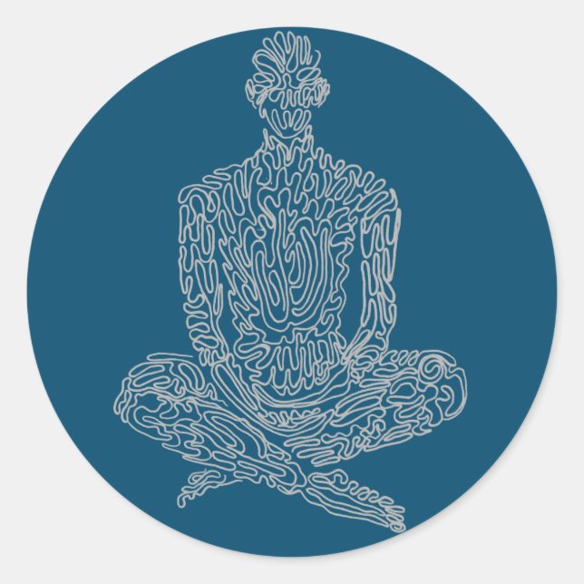 Sticker Rond Ascétique (marine avec gris) (Devant)