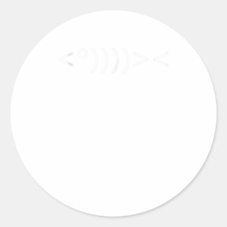 Sticker Rond ASCII Art Poisson Nerd Fisher Pêche Geek PC Funny