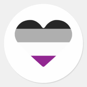 Sticker Rond Asexual Pride Heart