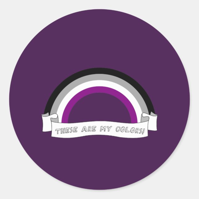 Sticker Rond Asexuality pride arc-en-ciel (Devant)
