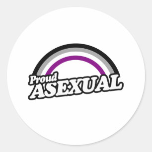 Sticker Rond Asexuel et fier